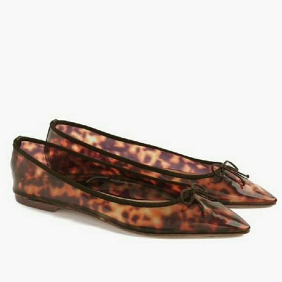 J.Crew Gemma Tortoise Pointy Toe Flats - Picture 1 of 8